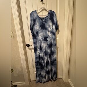 Lane Bryant Blue Tie-Dye Maxi Dress